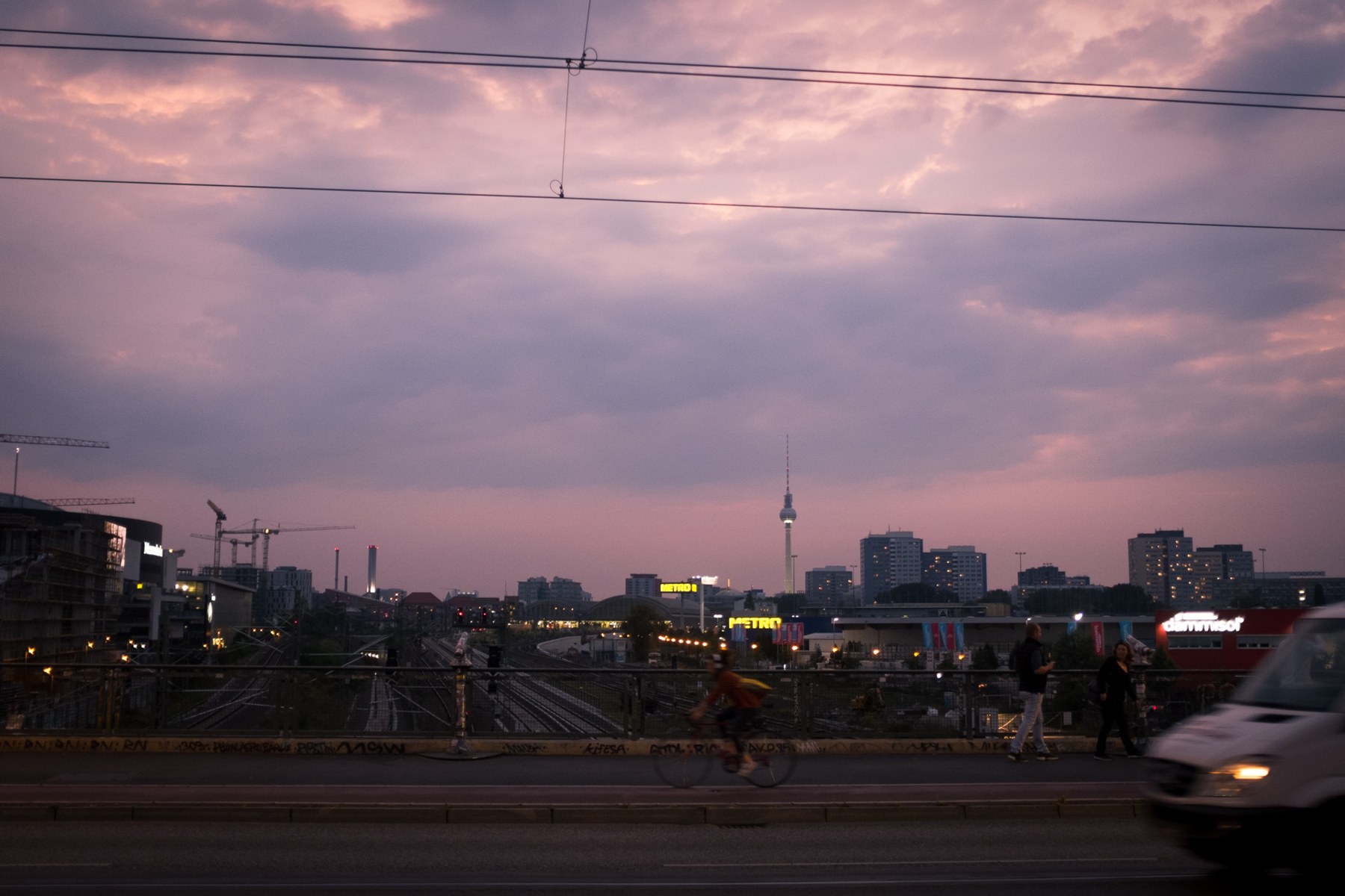 The original Berlin cityscape before color grading